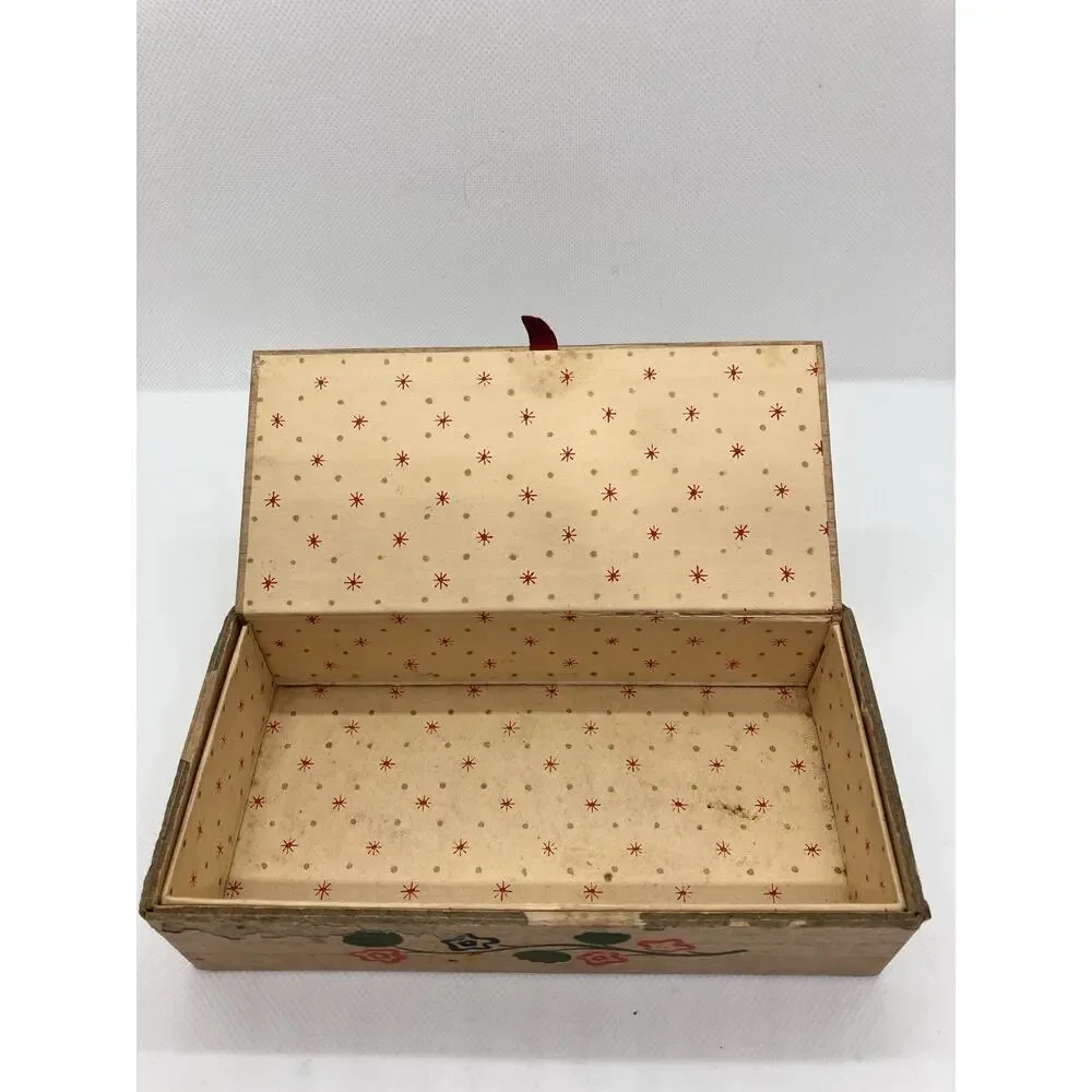 Old Spice Vanity Soap Cardboard Box Only Folkart Early American USA Made Vintage